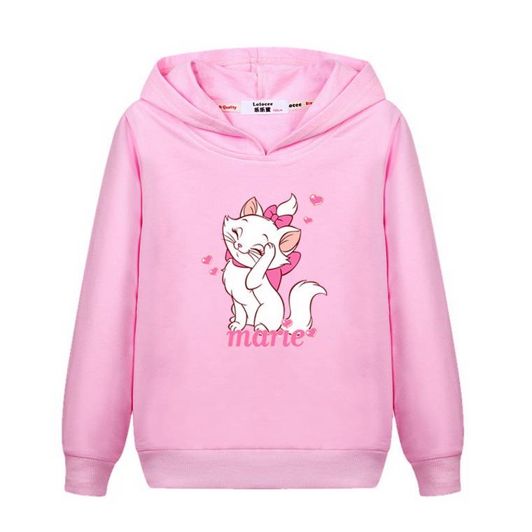 JINDIHUAGONG Bán chạy Áo khoác hoodie hình mèo kitty nơ hồng thời trang