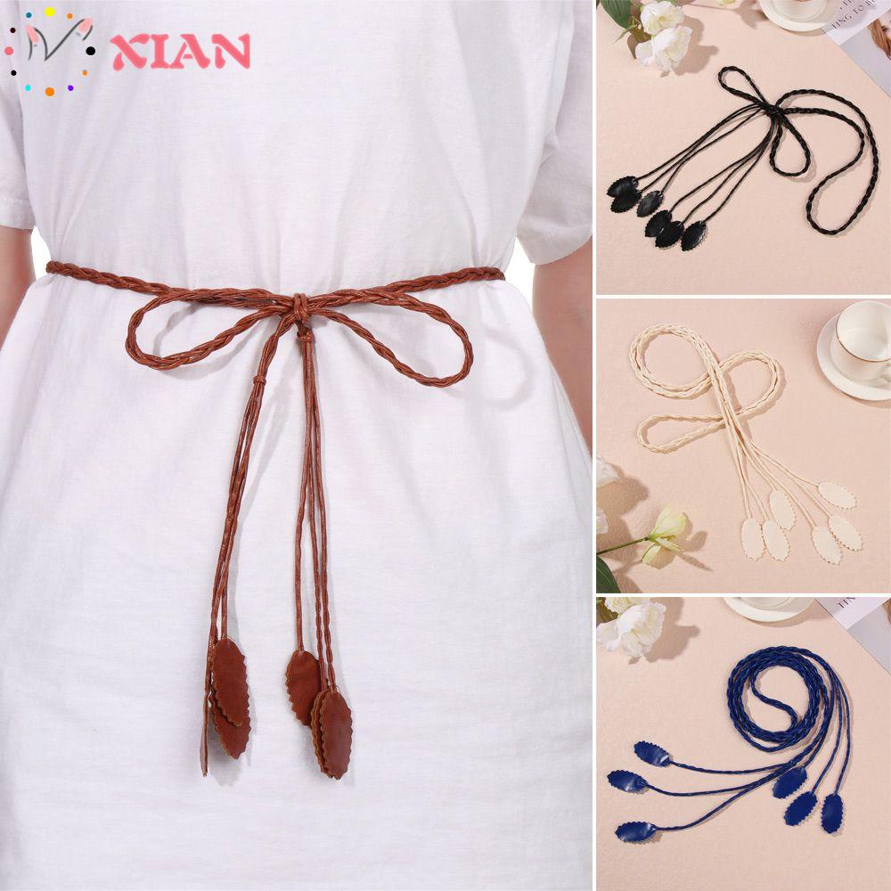 Thắt Lưng Da Giả Mỏng Nhẹ Hình Chiếc Lá Nhiều Màu Sắc Có Thể Điều Chỉnh Thời Trang Cho Nữ