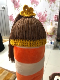 Nón len tóc cột cho bé
