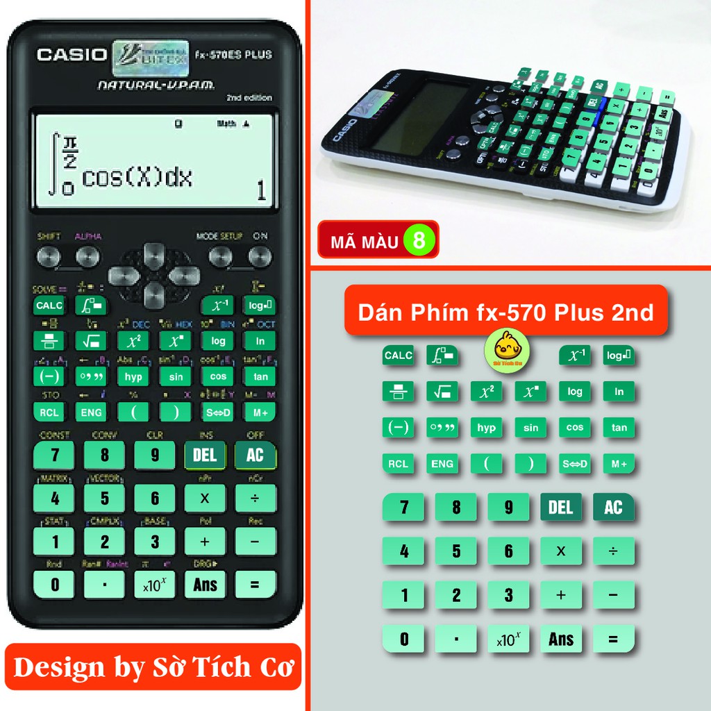 Dán Bàn Phím FX570 Edition Thế hệ 2 - Miếng decal dán bàn phím máy tính casio nhiều màu sắc MSP: Phim2nd