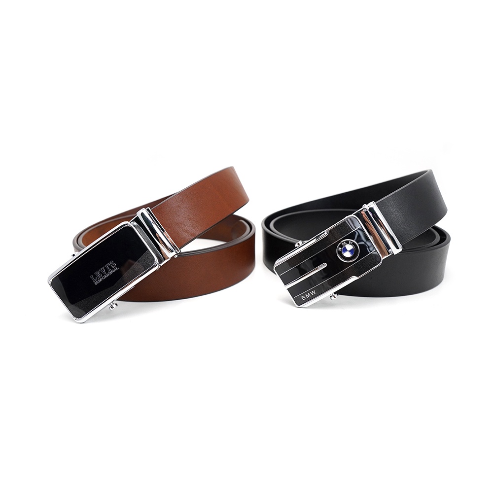 Thắt lưng nam da bò, dây lưng nam cao cấp mặt khóa lăn phủ kính sang trọng L4BT
