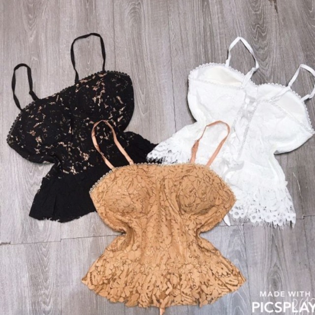 Áo 2 dây ren đan lưng