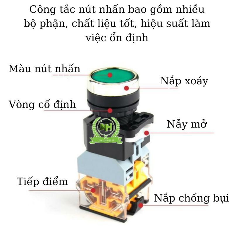 Công tắc nhấn nhả nhấn giữ có đèn LA38-11D/DS Loại Tốt