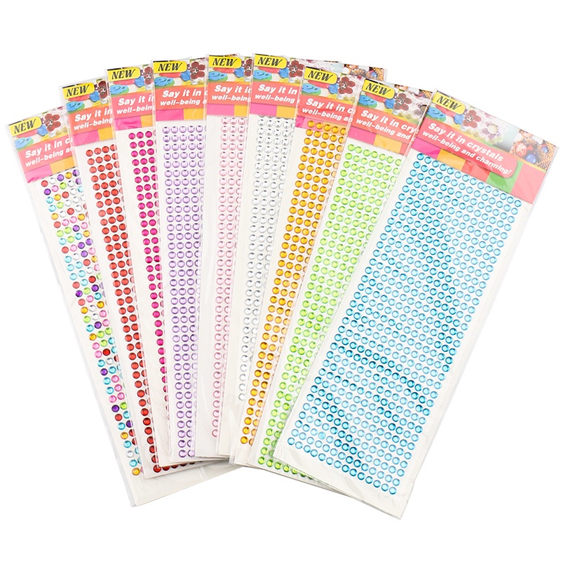 Sticker Đính Đá Bằng Acrylic 6mm Dùng Trang Trí Điện Thoại/ Đồ Thủ Công