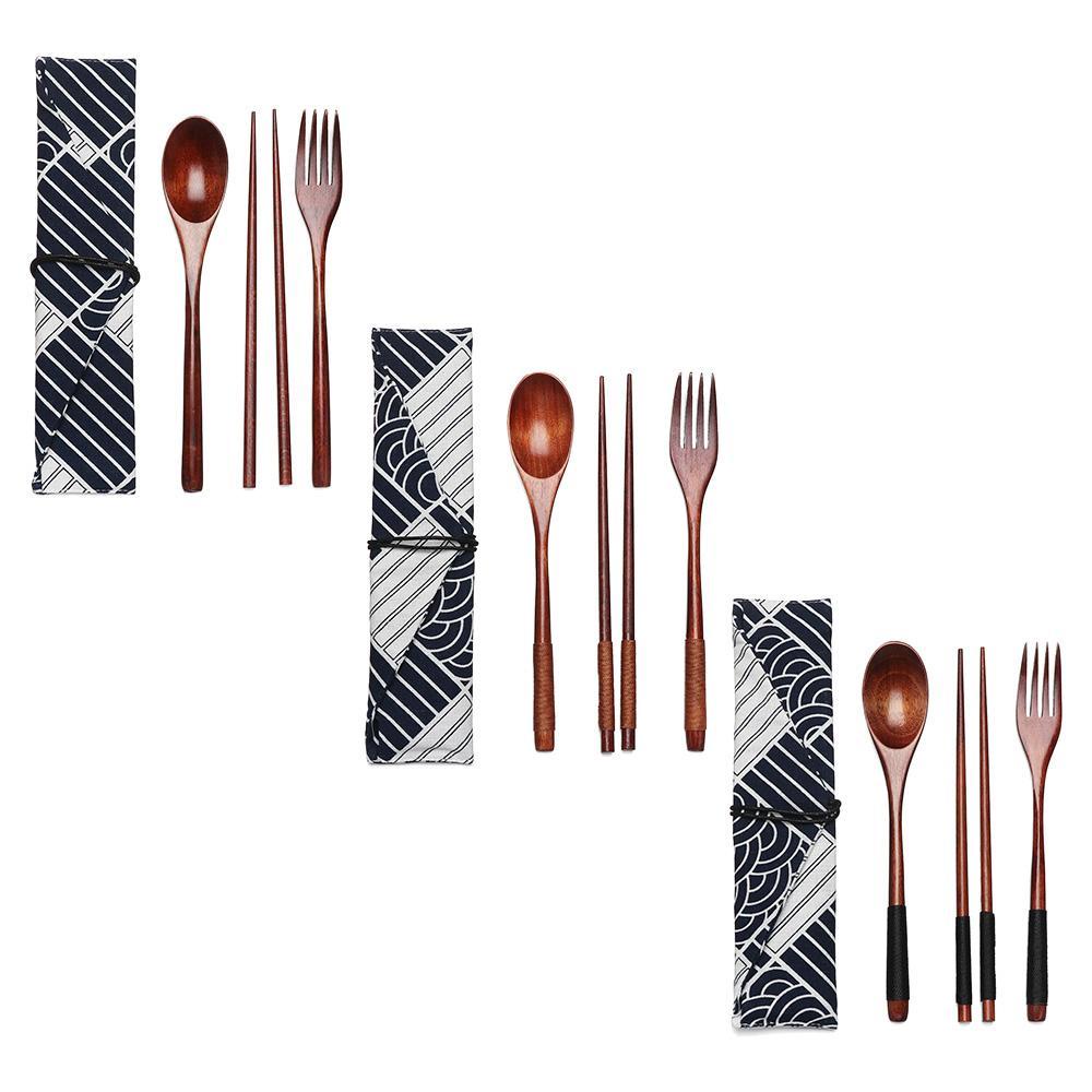 Bộ 3 Món Đũa Muỗng Nĩa Cán Dài Kèm Hộp Đựng Tiện Lợi Dành Cho Nhà Bếp