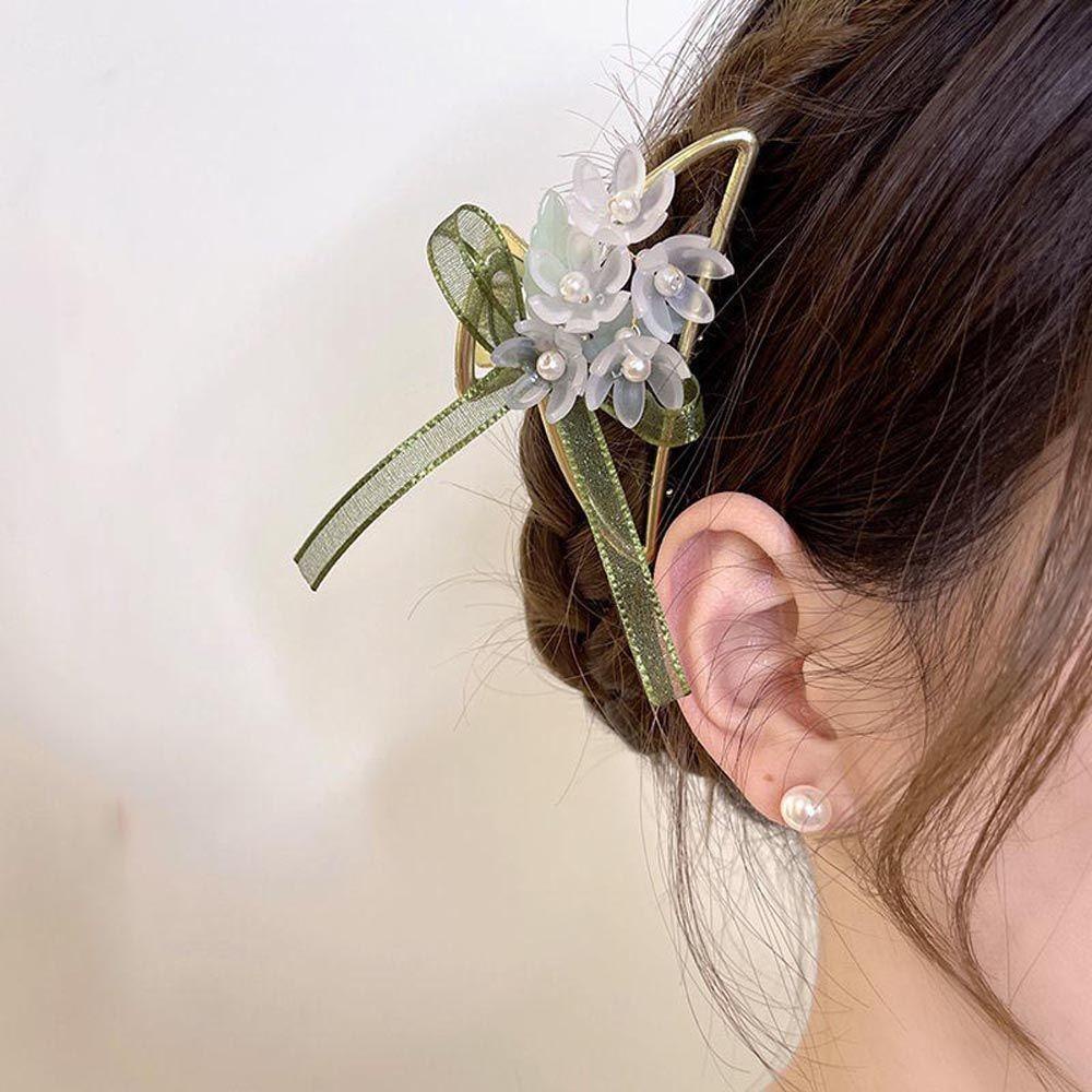 NICKOLAS Kẹp Tóc Càng Cua Họa Tiết Hình Học Phong Cách Hanfu Trung Hoa Cổ Điển Thời Trang Cho Nữ