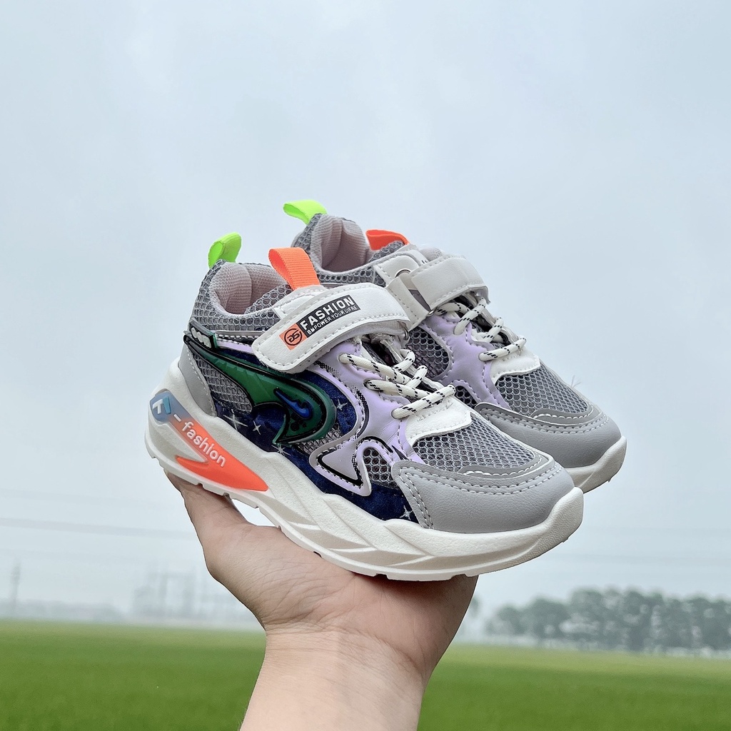 Giày thể thao cho bé trai, bé gái phối lưới thoáng khí mã 217218