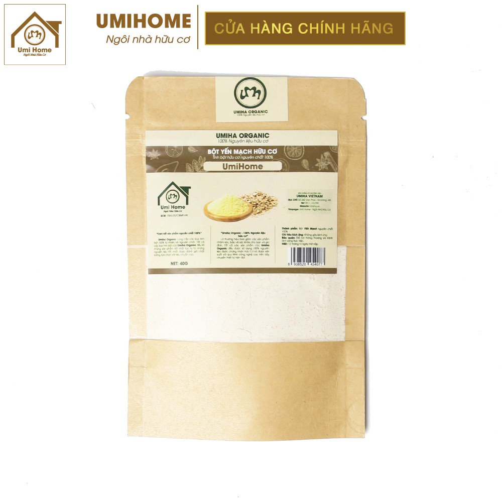 Bột Yến Mạch hữu cơ UMIHOME nguyên chất | Oatmeal 100% Organic 40G