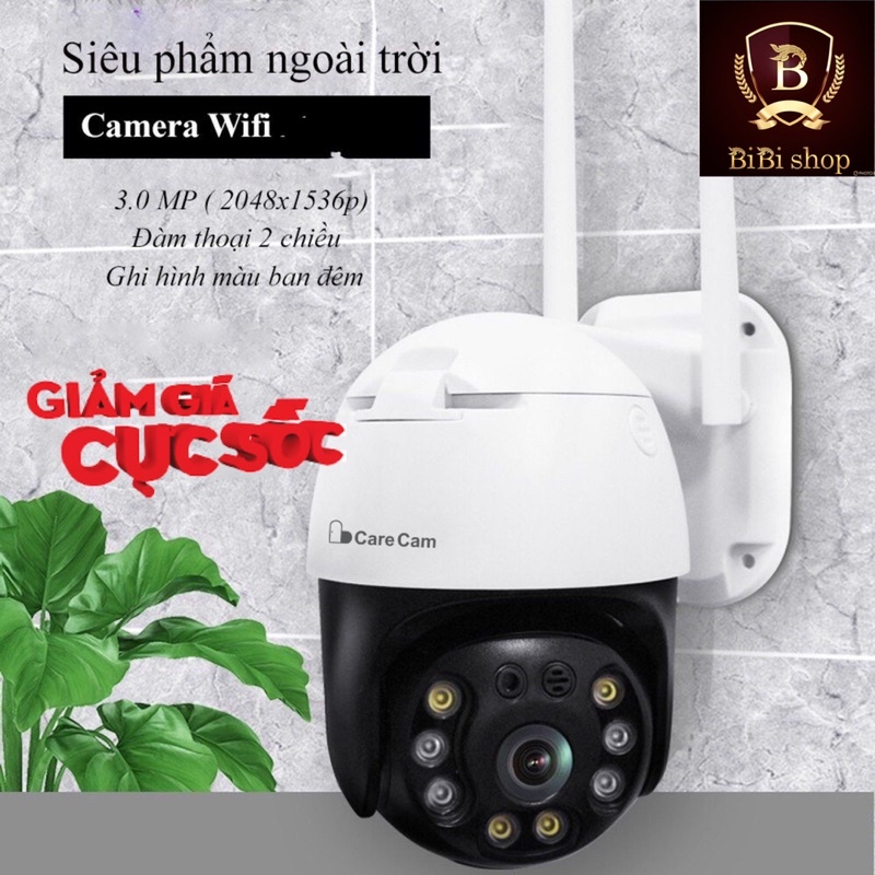 CAMERA Carecam Xoay 360 Ngoài Trời Trong Nhà . Cao Cấp FHD Sắc Nét Hồng Ngoại Ban Đêm Có Màu Hỗ Trợ Wifi IP Từ Xa | BigBuy360 - bigbuy360.vn
