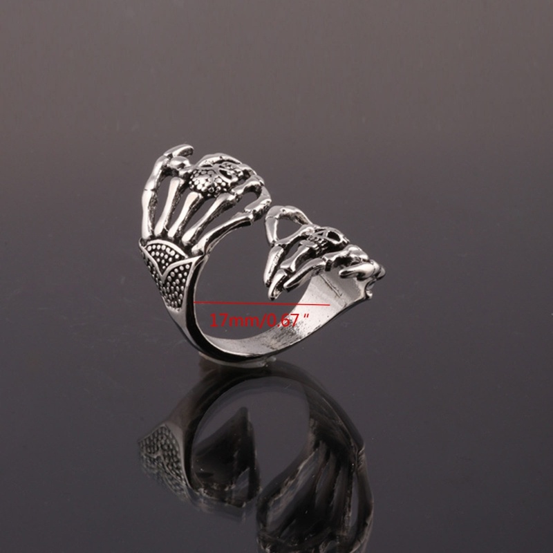 Nhẫn Hình Đầu Lâu Phong Cách Gothic Punk Cổ Điển Có Thể Điều Chỉnh Kích Cỡ Cho Nam Và Nữ