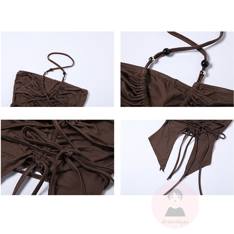 Áo Hai Dây Rút Dây Màu Sắc Thời Trang Mùa Hè Cho Nữ