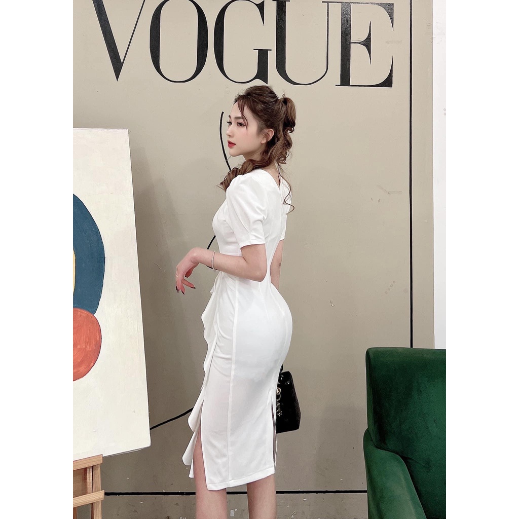Đầm trắng dự tiệc công sở cao cấp ôm body dáng dài trẻ trung thanh lịch | BigBuy360 - bigbuy360.vn