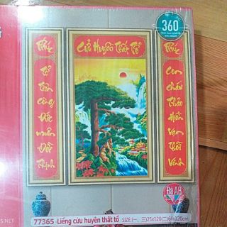 Tranh đính đá cửu huyền thất tổ 50x115 .65x115