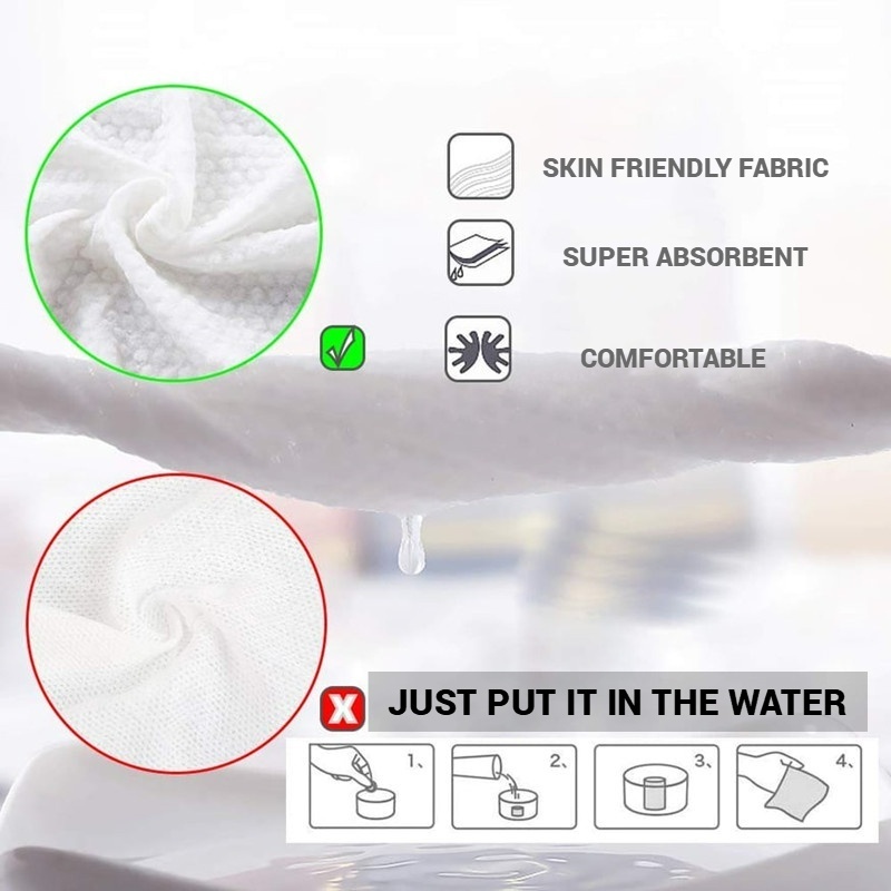 10/20 Khăn mặt dạng nén bằng cotton dày dặn dùng một lần tiện lợi