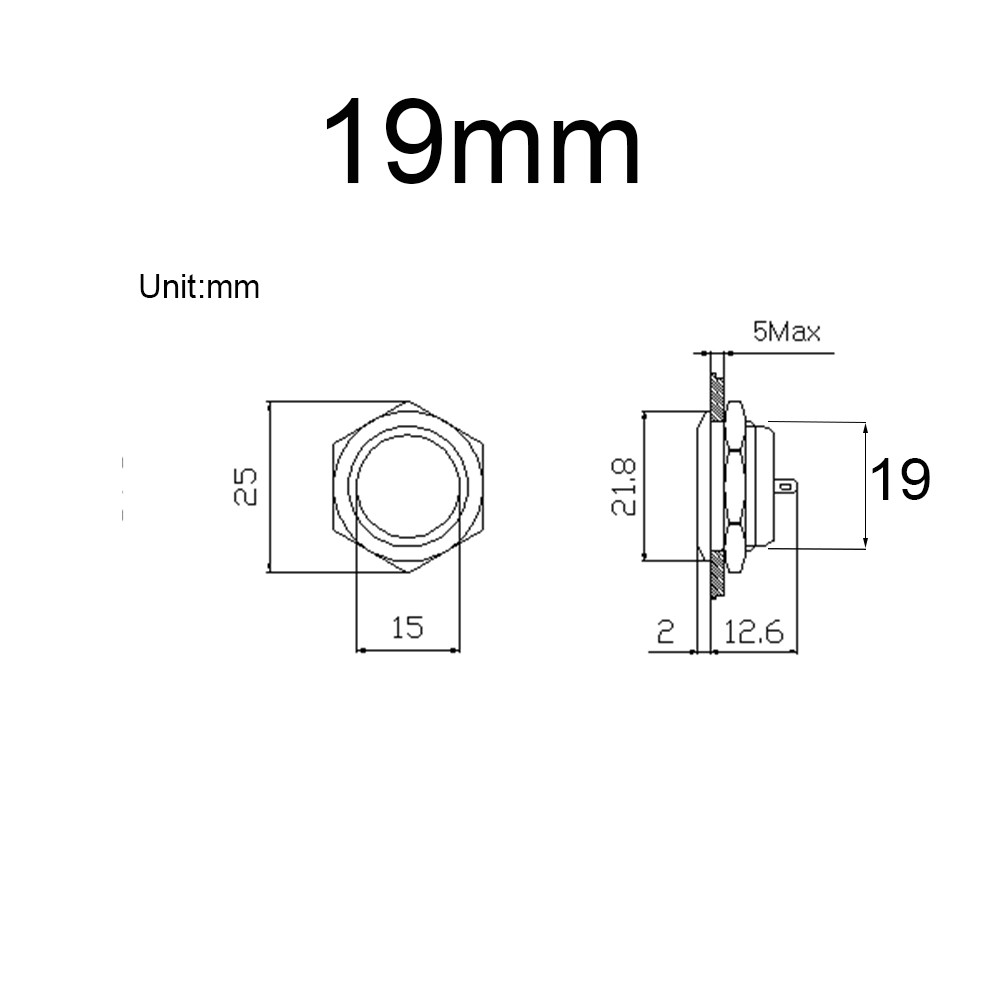 Công Tắc Nhấn Áp Suất Đèn led 19mm 22mm 12v 220v 24v Chống Thấm Nước