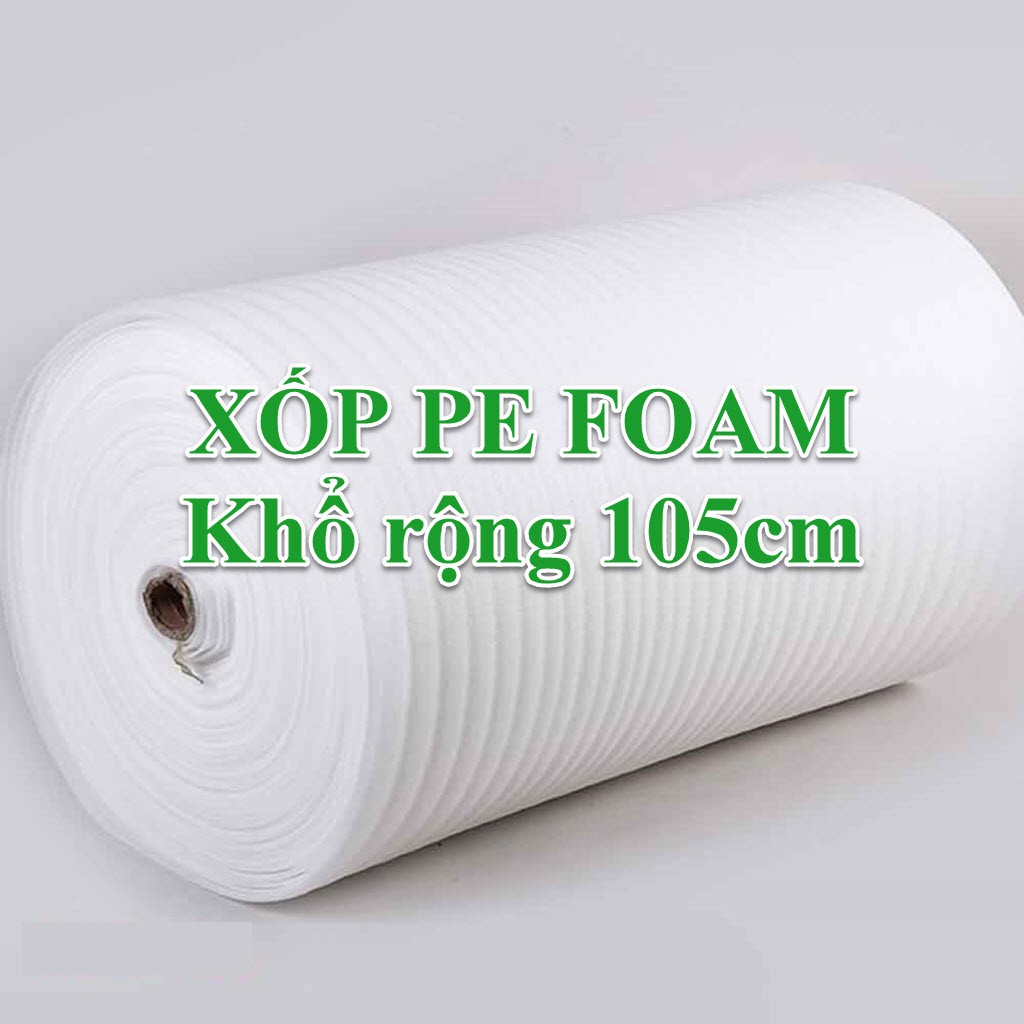 Cuộn Xốp PE Foam Dày 1mm Khổ Cao 50cm Dài 300m Gói Hàng