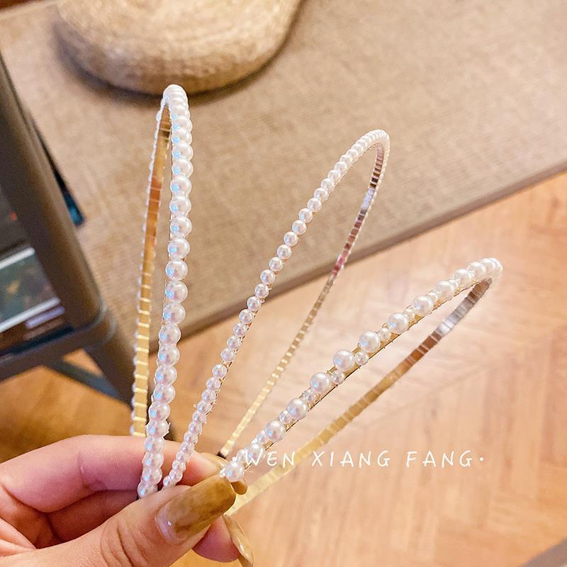 Băng Đô Cài Tóc Đính Ngọc Trai Phong Cách Pháp Thời Trang Mới 2021 Cho Nữ