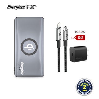 Combo Sạc dự phòng Energizer 10,000mAh QE10005CQ - sạc Mophie 18w - Cáp C to Lightning 1M - Hàng Chính Hãng