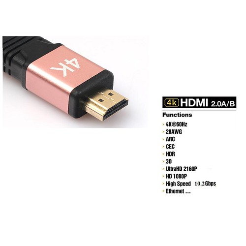 [Mã ELFLASH5 giảm 20K đơn 50K] Cáp HDMI 2.0, 4K Dây Tròn 5m