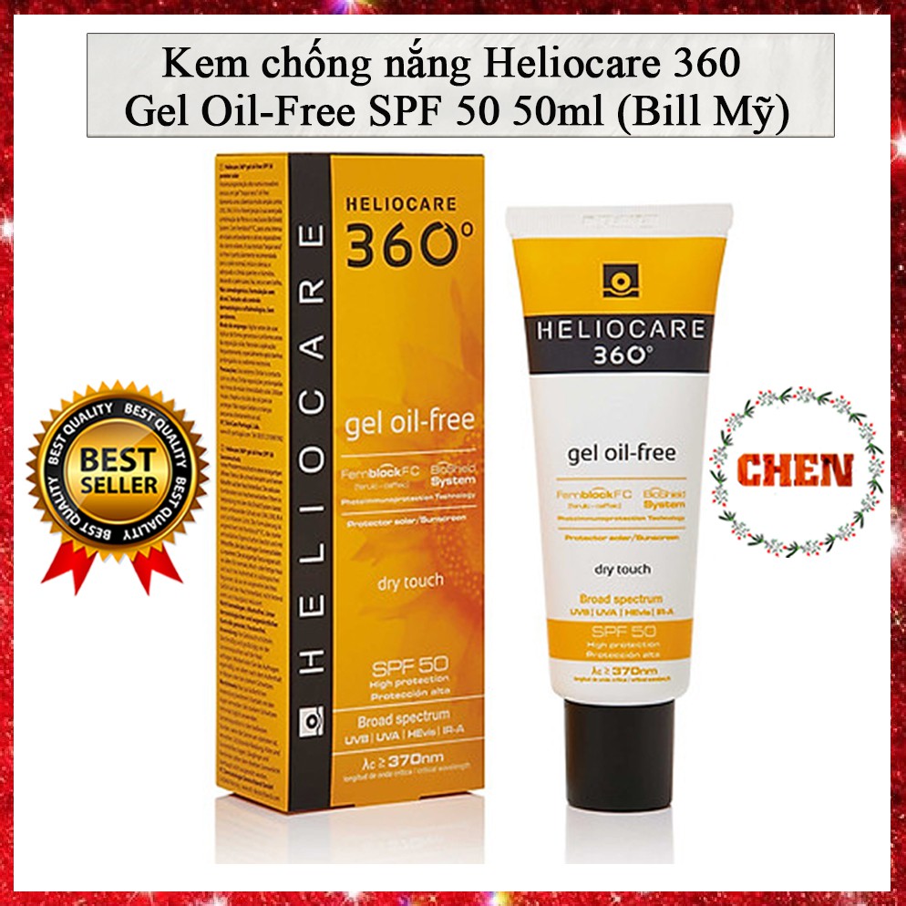 Kem chống nắng Heliocare 360 Gel Oil-Free SPF 50 Sunscreen 50ml (Bill Mỹ)