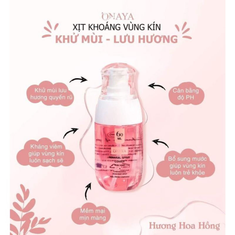 XỊT KHOÁNG VÙNG KÍN ONAYA ROSE & DUNG DỊCH VỆ SINH VÙNG KÍN HOA CÚC LA MÃ