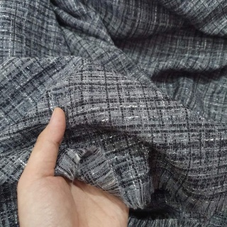 Dạ tweed kim tuyến màu xám