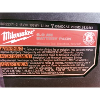 Pin Milwaukee 6ah 18v mới 100%