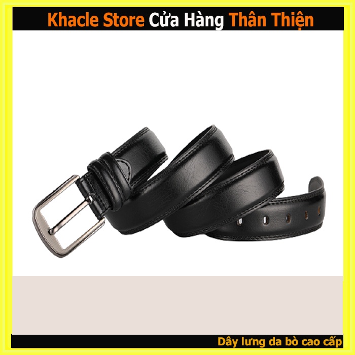 Thắt lưng da nam-Dây nịt da bò thật Charm kaiser khóa kim cao cấp