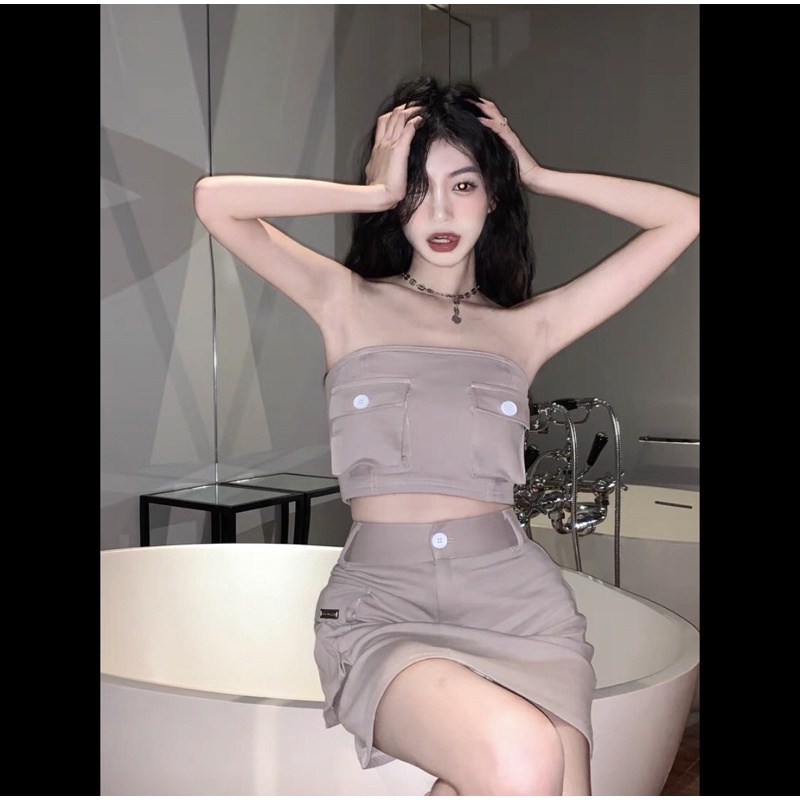 Set Váy Áo Ôm Body Gợi Cảm Phong Cách Douyin