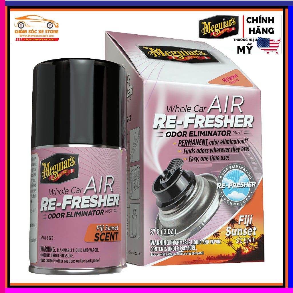 Khử mùi diệt khuẩn nội thất Meguiar's - Hương Fiji nhiệt đới - Air Re-fresher - G201502 chamsocxestore