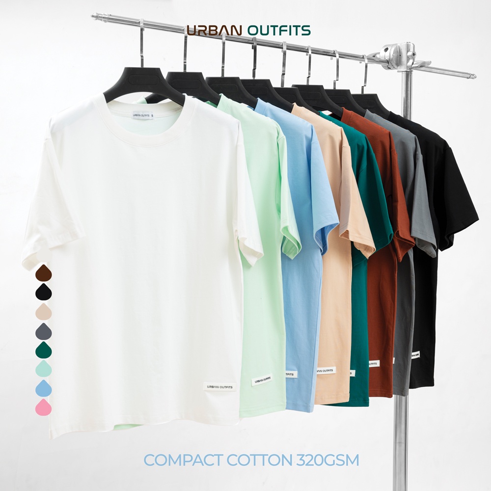 Áo Thun Nam Tay Lỡ Form Rộng URBAN OUTFITS  ATO100 Local Brand Trơn Chất Vải Compact Cotton 250GSM dầy dặn nhiều màu