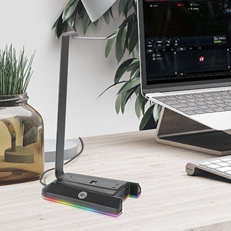 Giá Đỡ Tai Nghe Để Bàn Màu Đen Trơn Tiết Kiệm Không Gian