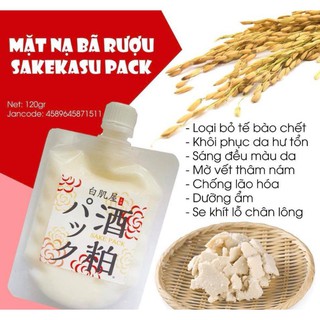 Mặt nạ bã rư.ợu sake Kasu Face Pack 120g