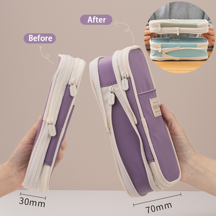 Túi Đựng Bút Chì Sức Chứa Lớn Đa Năng Chống Thấm Nước Đơn Giản Cho Học Sinh