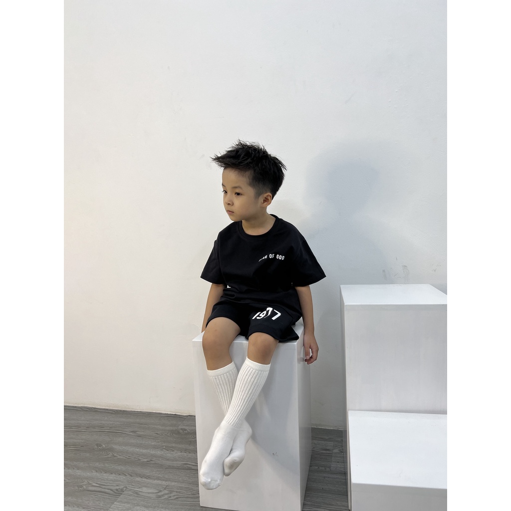 Set FOG 1977 Đen ngắn tay dành cho bé chất cotton thoáng mát SETTH01