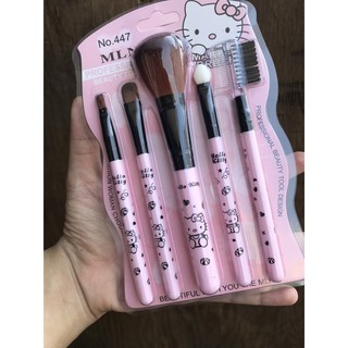 [ẢNH THẬT] BỘ 5 CỌ TRANG ĐIỂM HELLO KITTY SIÊU CUTE