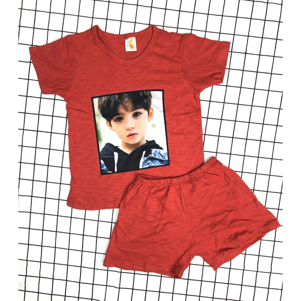 Đồ bộ bé trai in hình 3D cho bé từ 8 đến 25 kg vải mịn | BigBuy360 - bigbuy360.vn