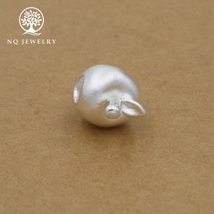 Charm bạc trái táo APPLE xỏ ngang - NQ Jewelry