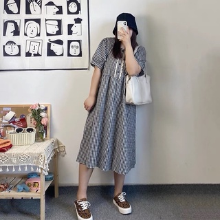 [Thanh Lý] Đầm Bigsize Caro Baby Doll Dáng Dài