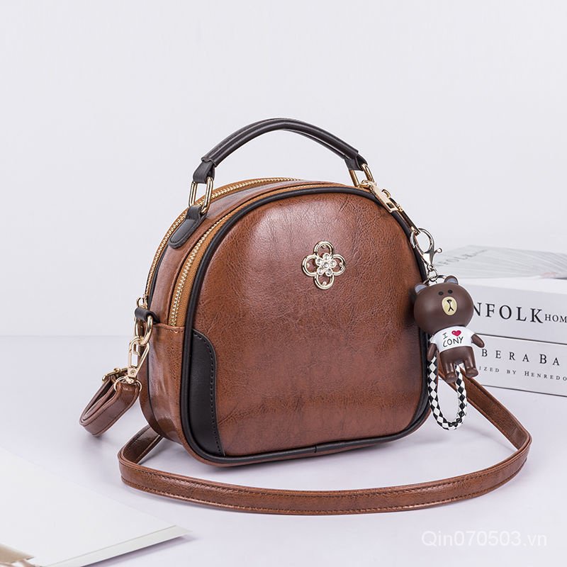 Hàng sẵn có-Bao đeo chéo nữ Túi đựng điện thoại di động Túi đeo chéo Túi đeo vai nhẹ Ba lô Túi vuông nhỏ thời trang Ba lô Túi đeo vai bằng da mềm Túi đeo vai bên