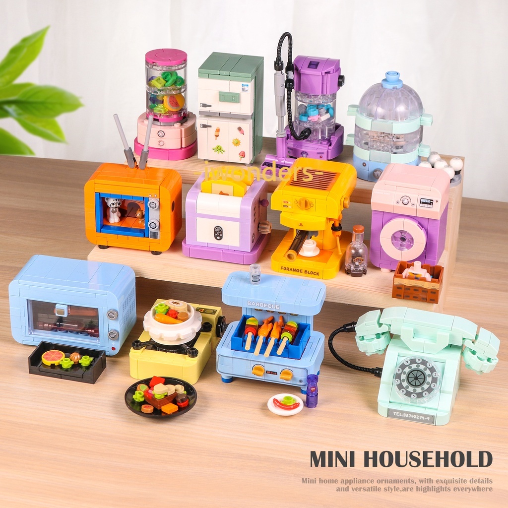 Bộ 12 Khối Lắp Ráp Máy Hút Bụi Bàn Cà Phê Tv Sáng Tạo