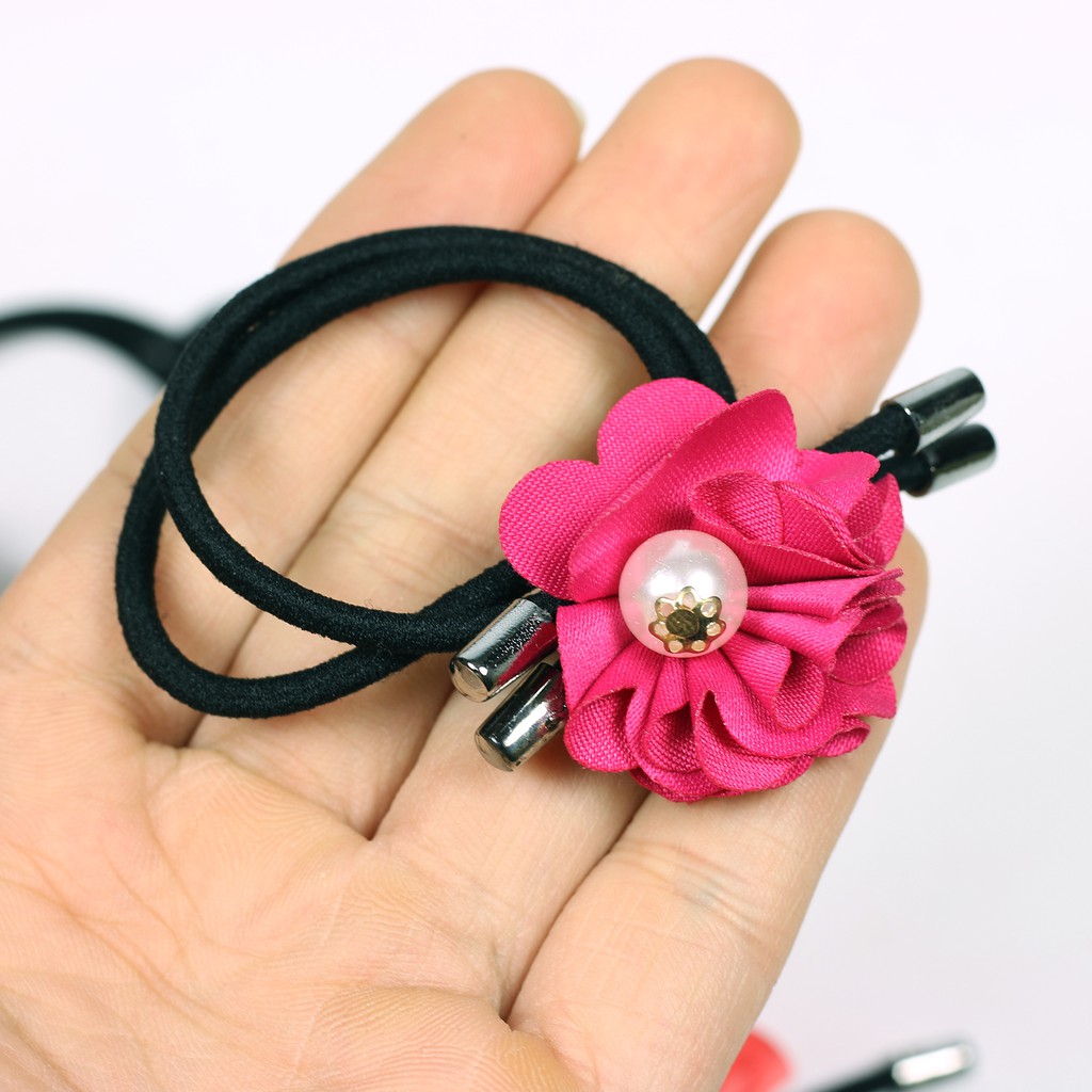 SET 3 chiếc chun buộc tóc bông hoa đính nhiều màu