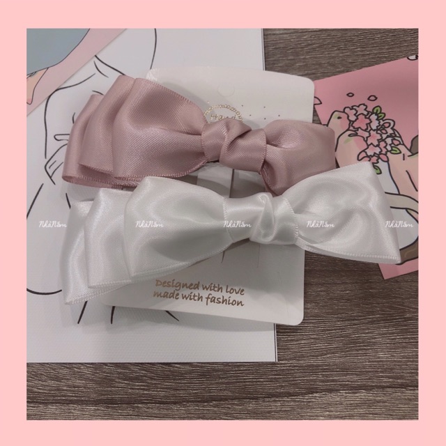 🎀 KẸP TÓC NƠ 3 TẦNG BÁNH BÈO - [Nhà Nấm handmade]