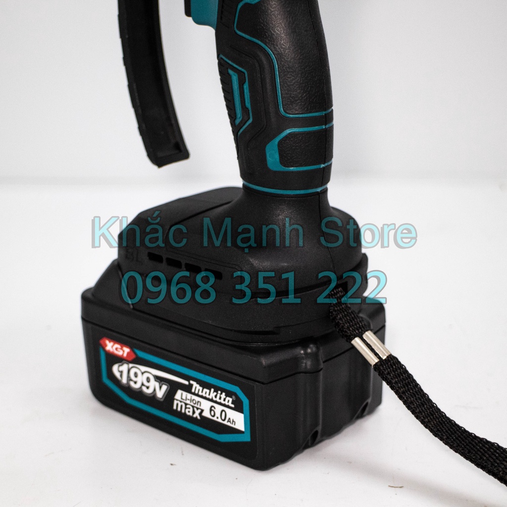 Máy cưa xích pin K-MAX M199v dùng pin chân MAKITA không chổi than, động cơ lõi đồng 100% pin 10 cell, lam dài 6 inch