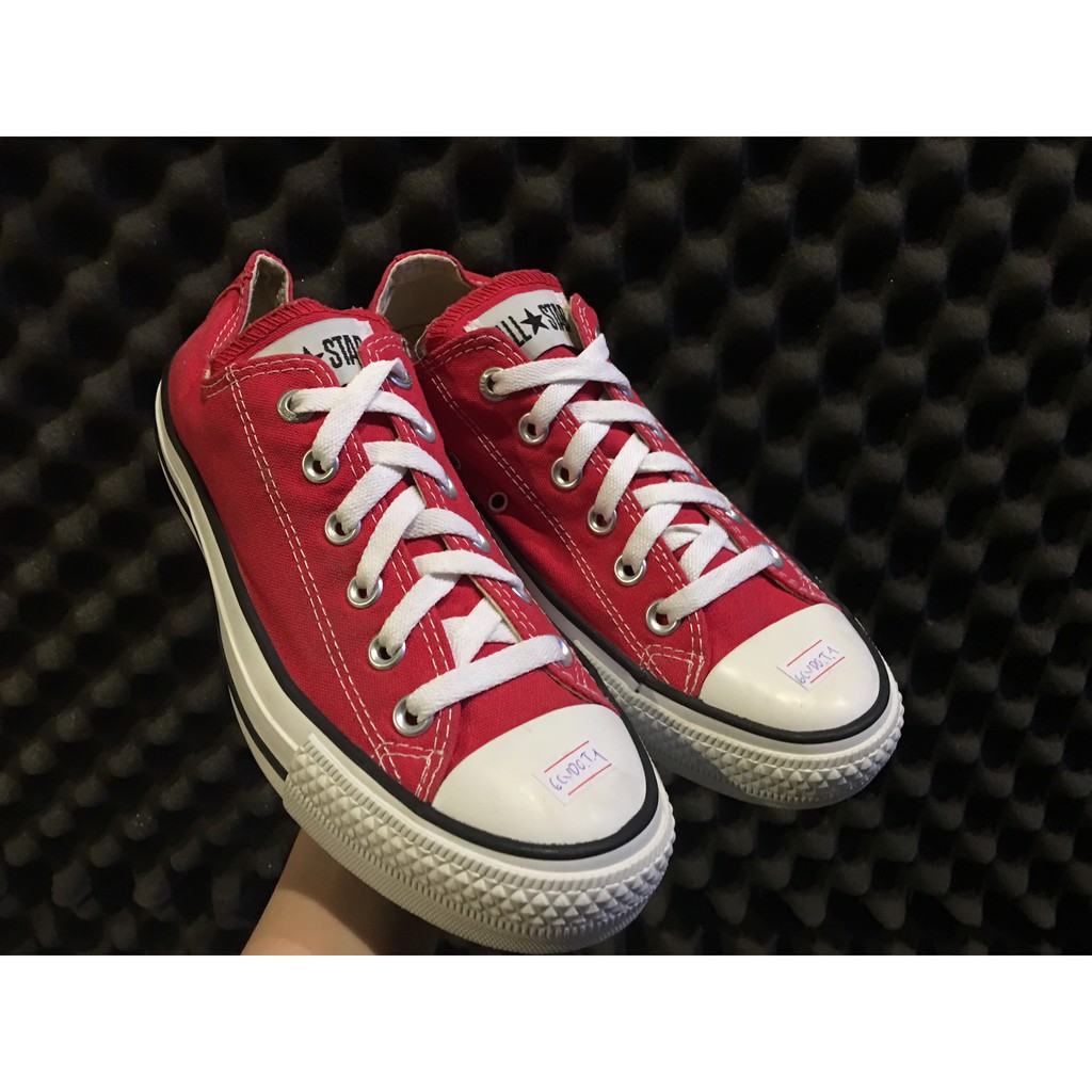 GIÀY SNEAKERS CONVERSE ĐỎ CỔ THẤP SIZE 39.5 FULL BOX (REAL/2HAND)(CÓ BẢO HÀNH)