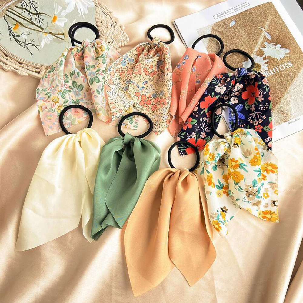 Dây Buộc Tóc In Hoa Kiểu Vintage Thời Trang Cho Nữ