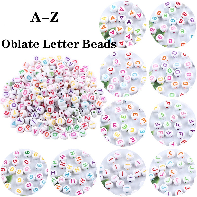 Hạt nhựa acrylic 26 chữ cái A-Z làm vòng tay màu sắc cho bé