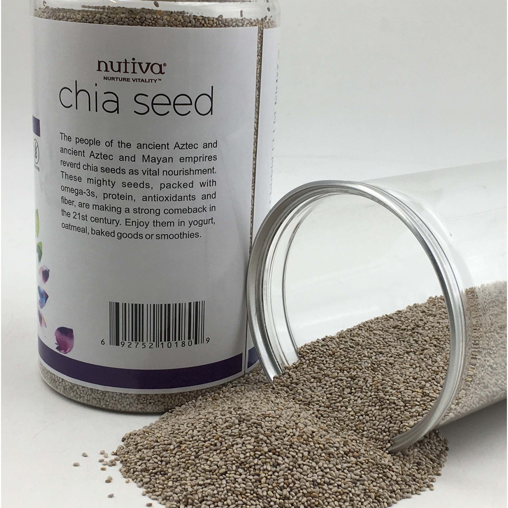 Giá sỉ 1 thùng 20 hộp Hạt Chia Trắng Organic, hiệu Nutiva của Mỹ. Tổng khối lượng 20 x 500gr =10kg.