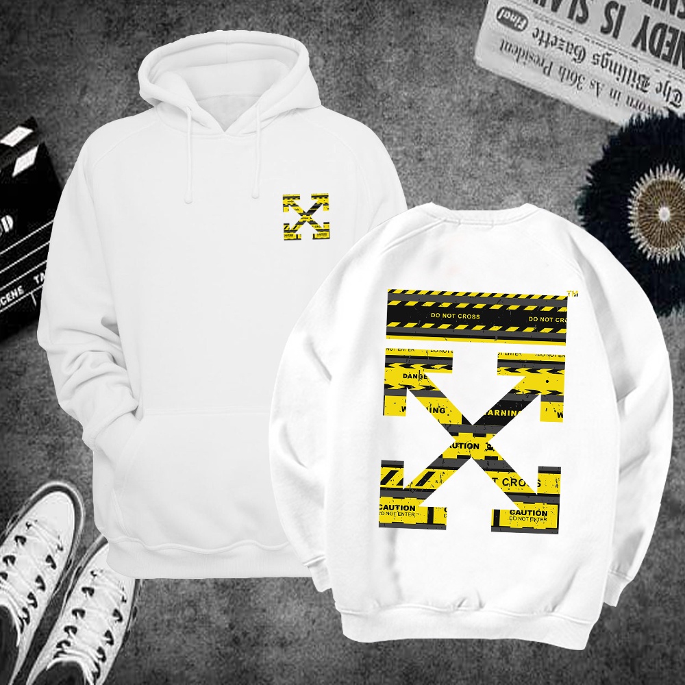 áo hoodie sweater nỉ off white caution unisex form rộng freeship toàn quốc MS04 M83