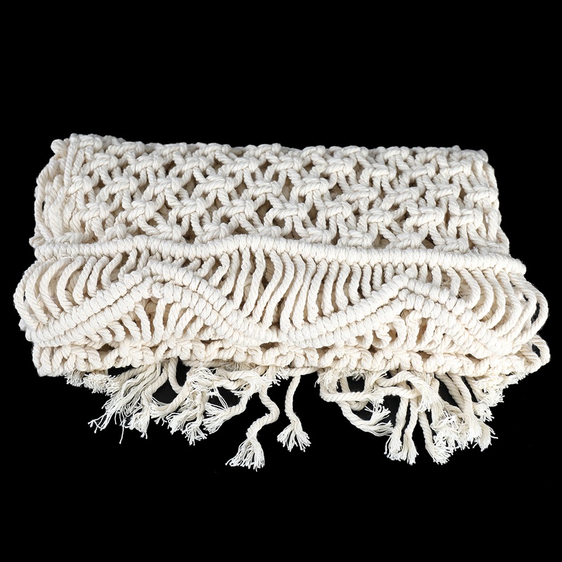 Khăn Trải Bàn Vải Dệt Phối Tua Rua Phong Cách Bohemian 35X160cm